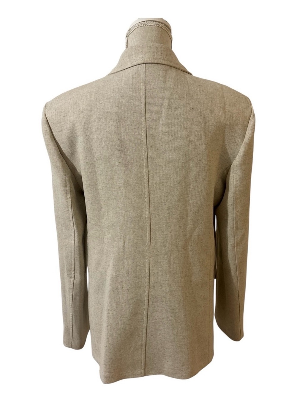 Mango Cream Structured Button-Front Blazer - Picture 3 of 6